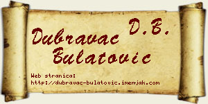Dubravac Bulatović vizit kartica